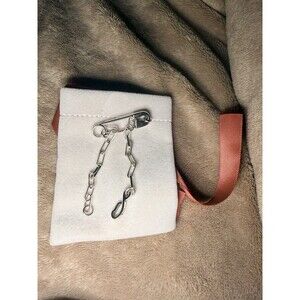 925 Sterling Silver Paperclip Chain Bracelet Safety Pin Style Modern Link